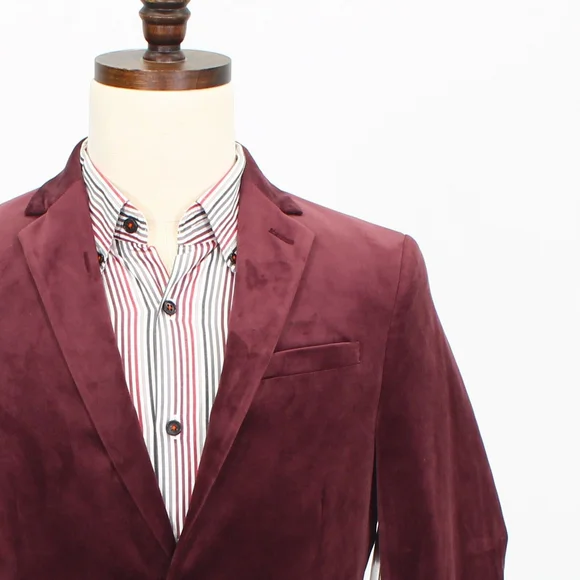 NEW J. Ferrar Slim 40R Red Velvet 2-Button Blazer Sport Coat Evening Jacket W065
